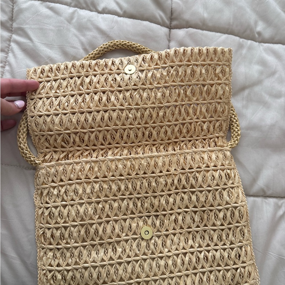 Woven Mini Shoulder Bag in Natural Straw - Picture 3 of 5